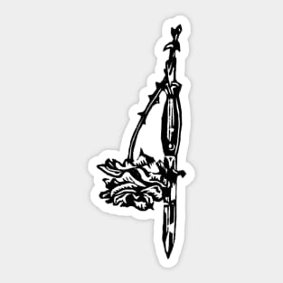 Rose and dagger Sticker